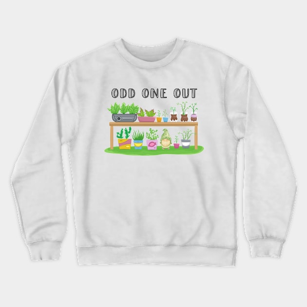 Odd One Out Plants Gardening Gnome Crewneck Sweatshirt by Papanee